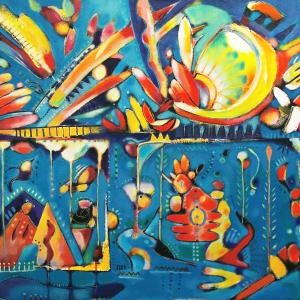 un vie en bleu_56"x30" 2016